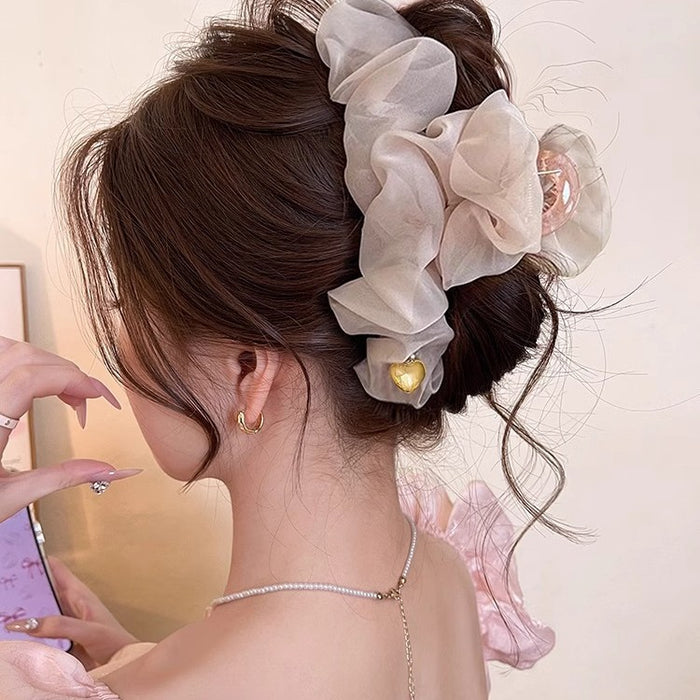 Wholesale Hairpin Back Head Shark Clip Headwear Gentle Mesh Large Grab Clip Women