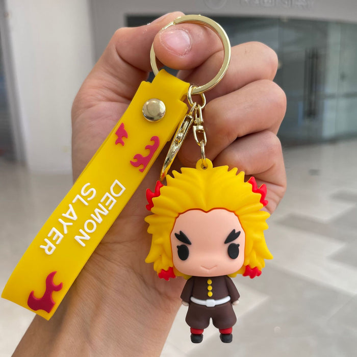 Wholesale Q-version keychain, backpack pendant, soft rubber figurine, car keychain, student gift