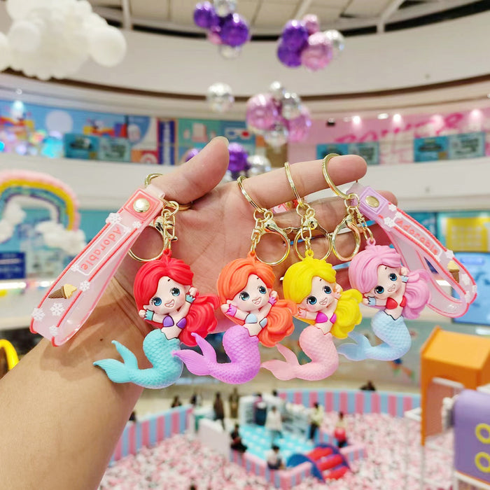 Wholesale Cartoon Drop Glue Mermaid Doll Keychain JDC-KC-HuJian003