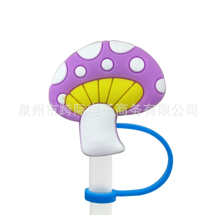 Wholesale 10pcs Silicone Plant Cartoon Straw Cover JDC-SCR-KuaJ005