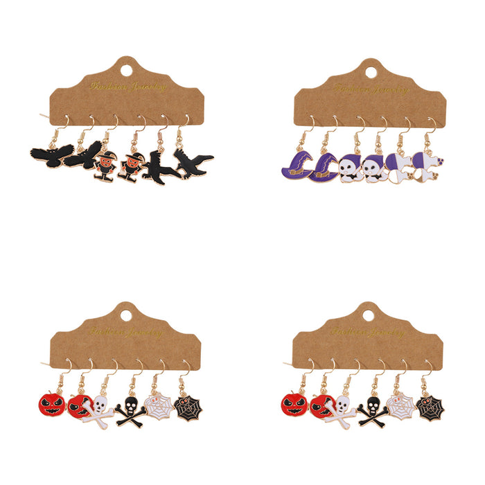 Wholesale Ghost Bat Skull Pumpkin Earring Set Fashion Jewelry Accessory