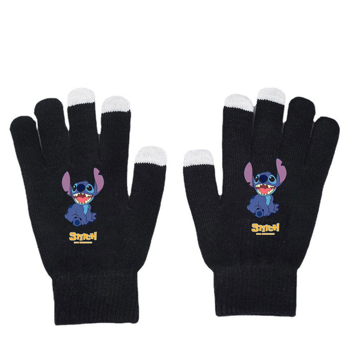 Wholesale Solid Color Printed Black Knitted Gloves JDC-GS-WuDuomei001