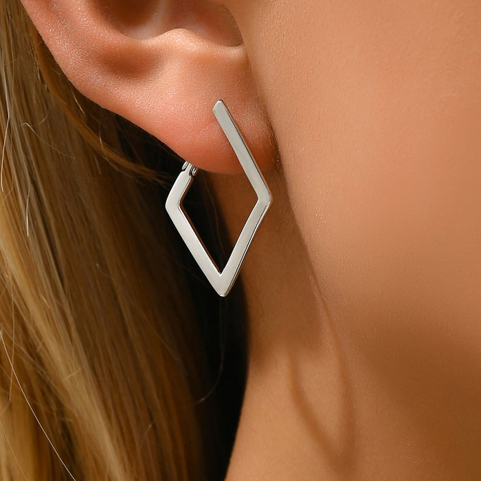 Wholesale Earrings with simple geometric quadrilateral design, earrings with niche temperament, earrings