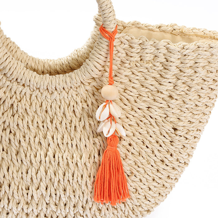 Wholesale Natural Shell Wood Beads Cotton Tassel Keychain JDC-KC-ZhenZhen003