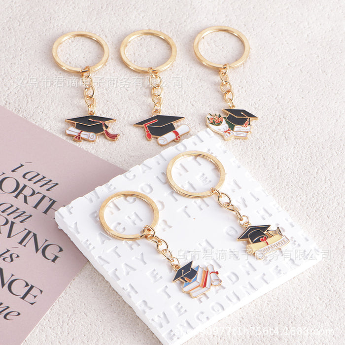 Wholesale new doctoral cap graduation season key chain pendant creative
