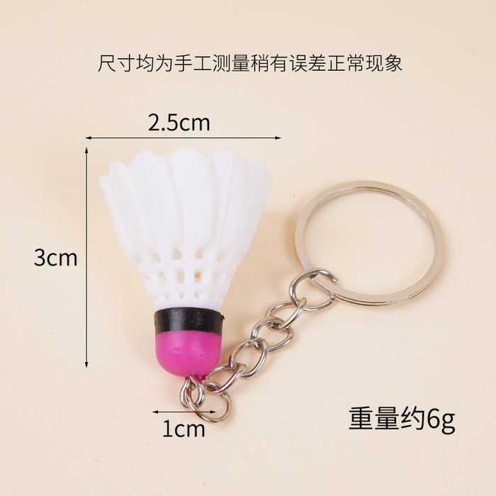 Wholesale Badminton Keychain Pendant PVC Sports DIY Accessory MOQ≥5