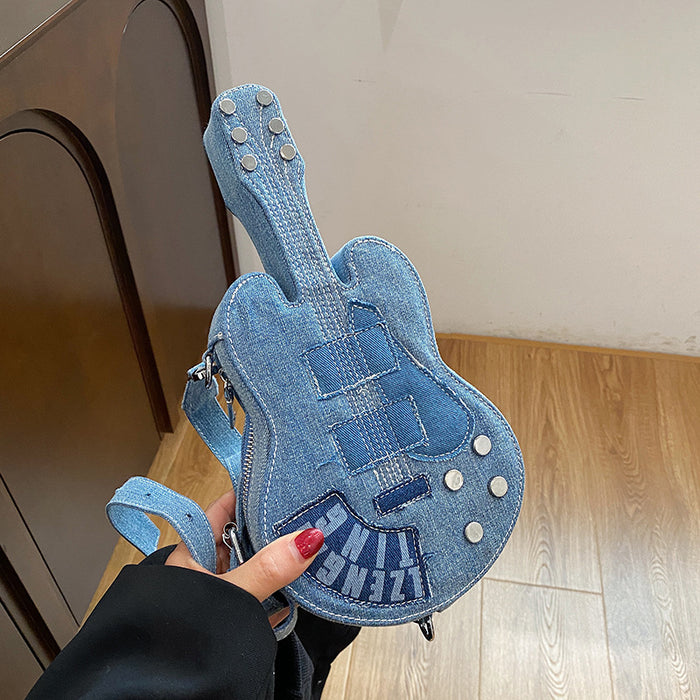 Wholesale Denim Guitar Shoulder Messenger Bag JDC-SD-HuiHua005