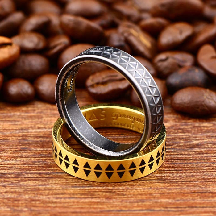 Wholesale Simple Sawtooth Totem Stainless Steel Men's Ring JDC-RS-CFL005