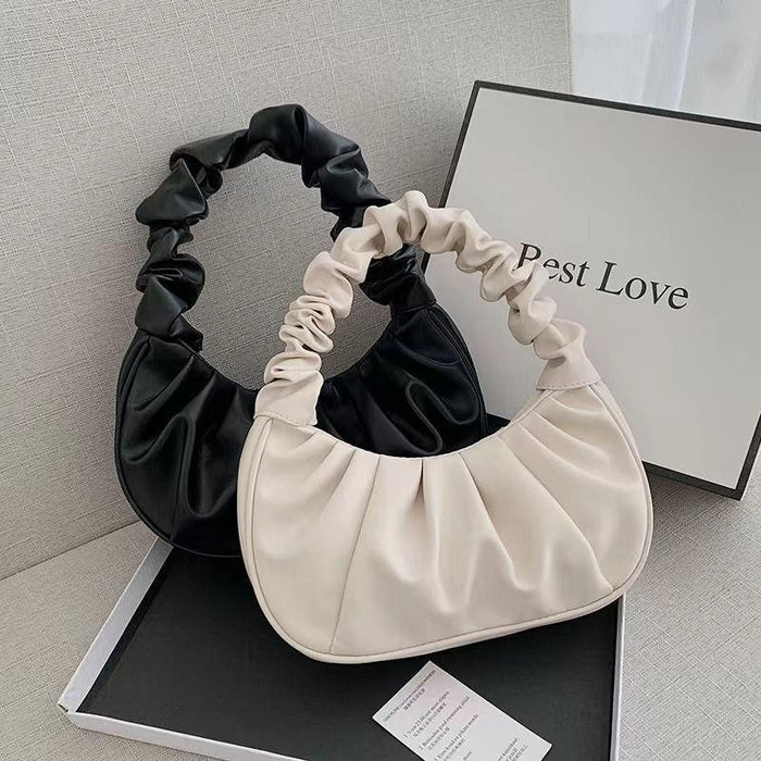 Wholesale New solid color cloud pleated bag, minimalist shoulder bag