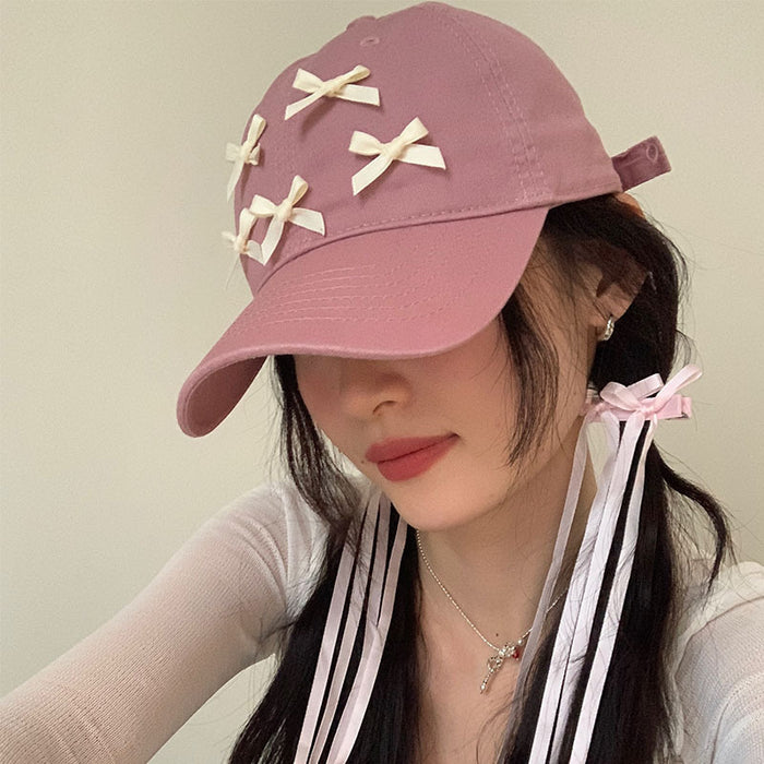 Wholesale Bow Embroidered Cowboy Baseball Hat Retro Duck Tongue Hat