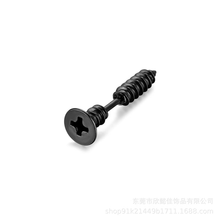 Wholesale Stainless steel cross screw earrings