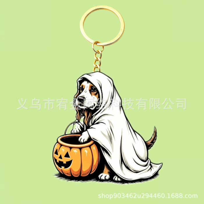 Wholesale Acrylic Keychain Witch Hat Pumpkin Design Party Car Key Accessory MOQ≥10