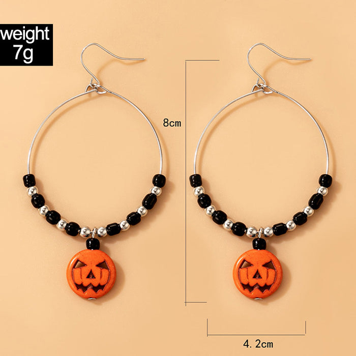 Wholesale Halloween Skull Beaded Elastic Earrings for Unisex Party Gift Fashion Accessory MOQ≥2