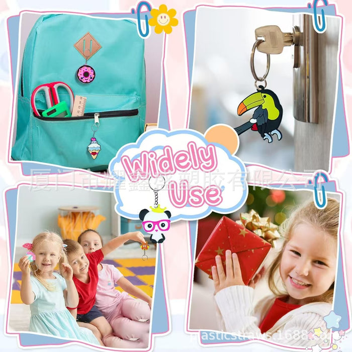Wholesale Snowflake Keychain Bag Charm PVC Decorative Accessory MOQ≥10