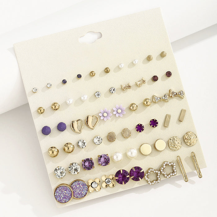 Wholesale Simple Alloy Heart-Shaped Earring Set