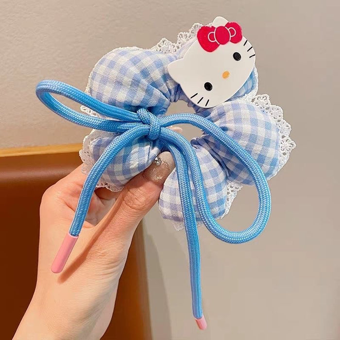 Wholesale Cute checkered flower hair ties
