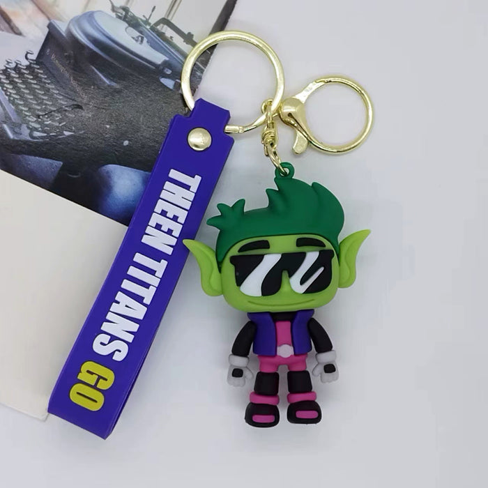 Wholesale 3pcs Cartoon Silicone Keychain Pendant Decorative Bag Charm