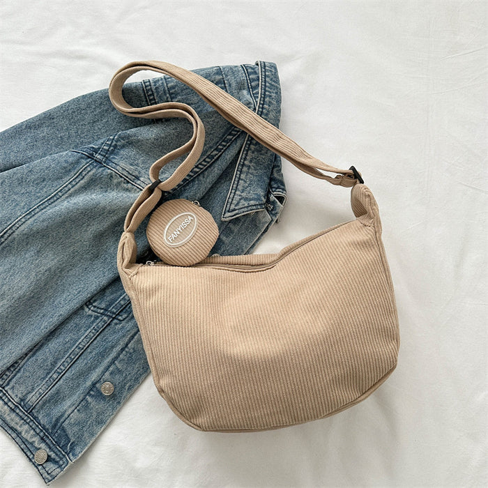 Wholesale New shoulder bag, corduroy, versatile for commuting, large capacity crossbody bag