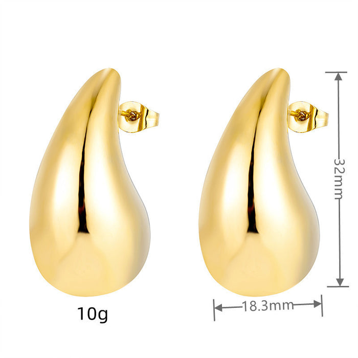 Wholesale C-shaped Teardrop Stainless Steel Earrings JDC-ES-ChunLing002