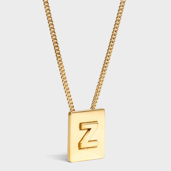 Wholesale Letter necklace gold plated clavicle chain