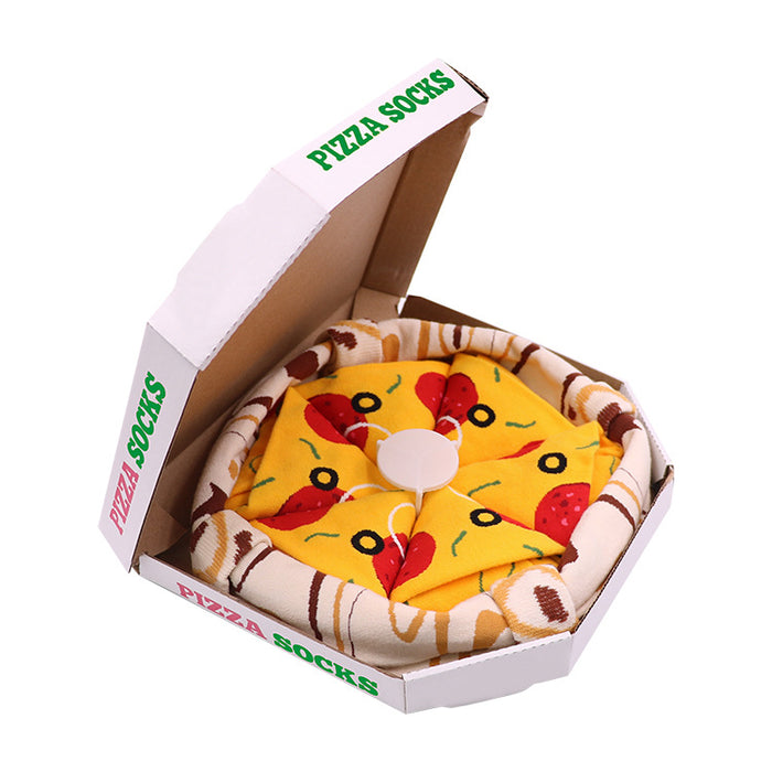 Wholesale Pizza socks, mid tube cotton socks, creative and fashionable socks