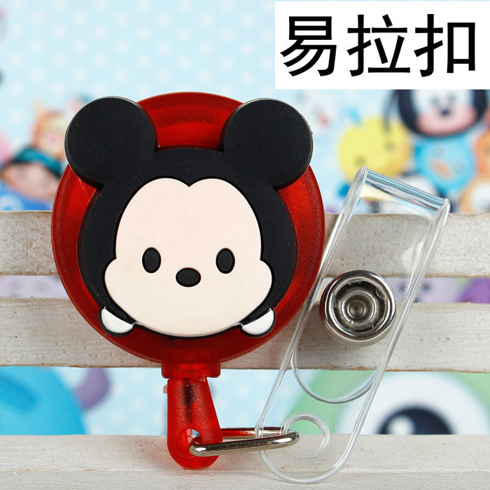 Wholesale Cartoon Badge Scroll Retractable Plastic Keychain JDC-KC-LuoKe001