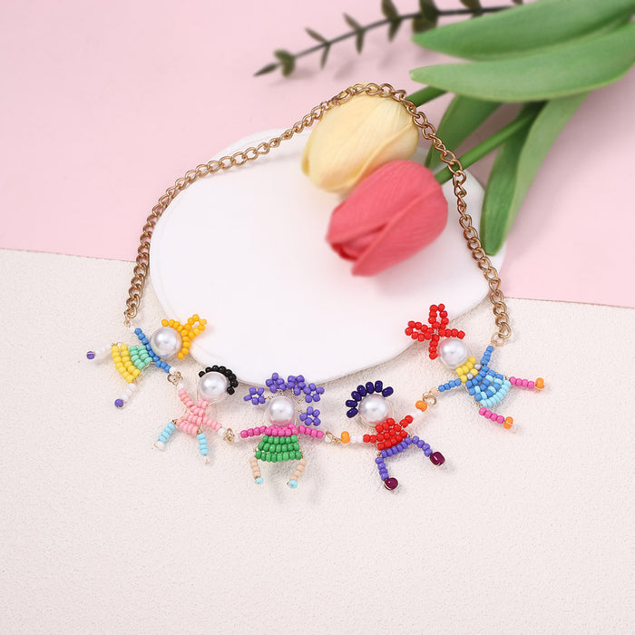 Wholesale Beads Interesting Three-Dimensional Little Man Clavicle Chain Casual Cute