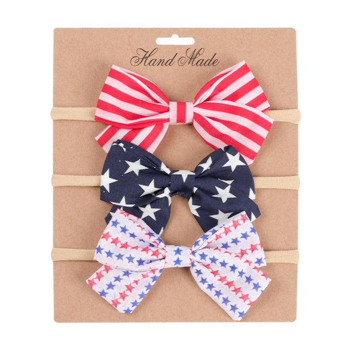 Wholesale 50PCS Independence Day Bow Children's Headband JDC-HD-XiuG004