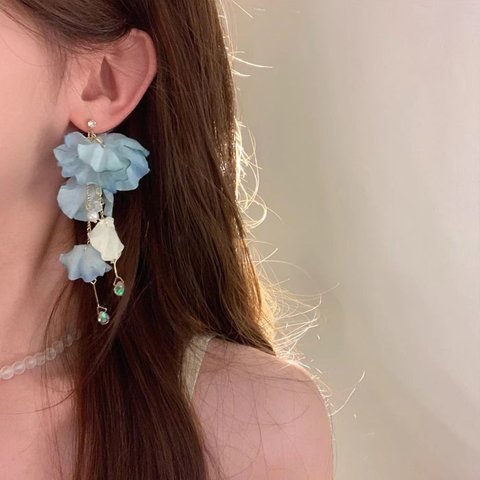 Wholesale Tassel flower earrings, niche earrings, exquisite temperament earrings