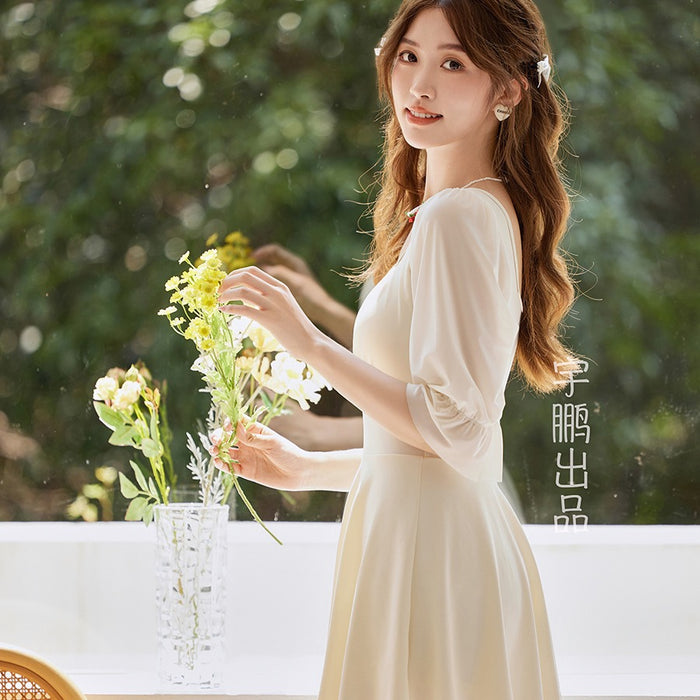 Wholesale High end swimsuit, conservative beach cover one-piece skirt style swimsuit