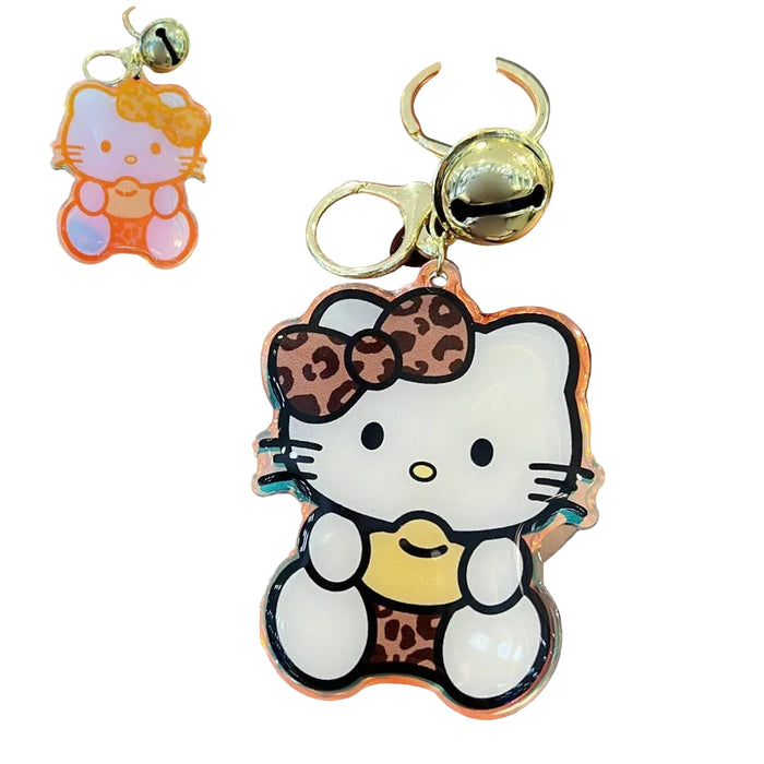 Wholesale 5 PCS Cute Cartoon Leopard Print Acrylic Keychain for Men and Women