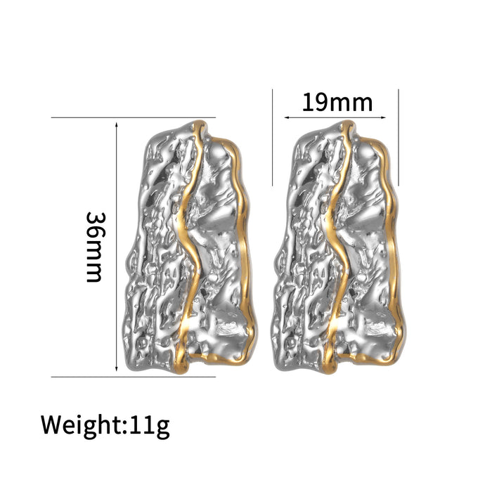 Wholesale Stainless Steel Mixed Color Two-Tone Titanium Steel Earring Set