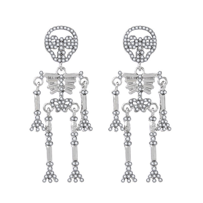 Wholesale 5pcs Halloween Series Skull Pumpkin Zinc Alloy Earrings JDC-ES-BinL009