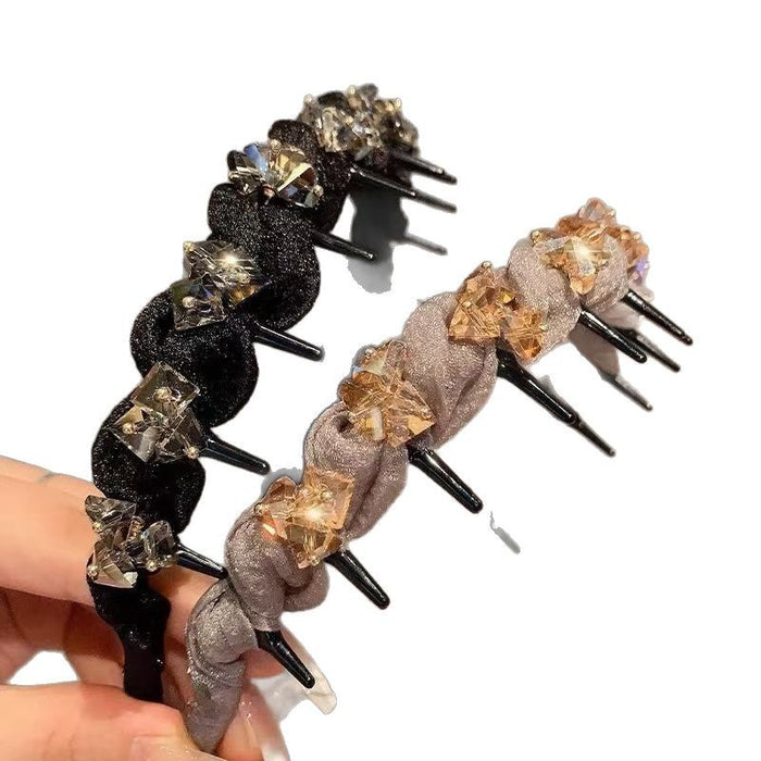 Wholesale Hair Hoop Anti-Slip Hair Stamp Head Hoop Teeth Comb Crushed Hair Hoop