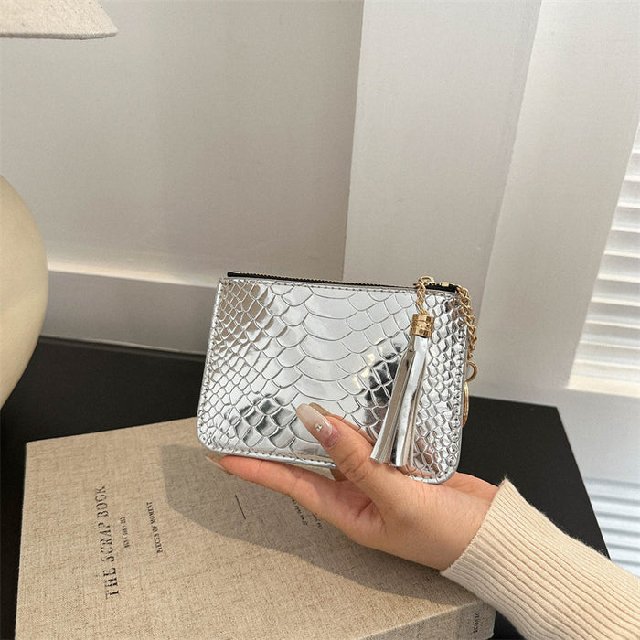 Wholesale PU Crocodile Pattern Multi Card Tassel Zero Wallet JDC-WT-MT001