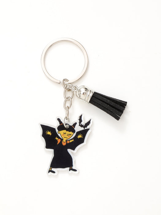 Wholesale Halloween Bat Pumpkin Head Witch Tassel Pendant Acrylic Keychain JDC-KC-YiTian017