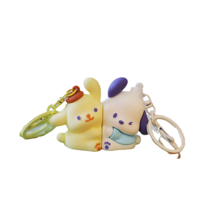 Wholesale   Cartoon Keychain  Schoolbag Hanging Puppy Couple Keychain