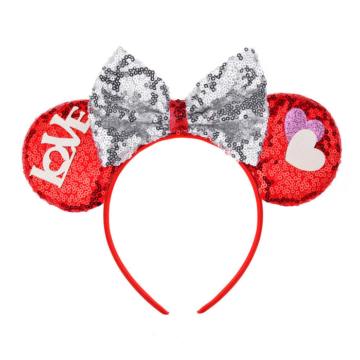 Wholesale Valentine's Day Sequin Bow Headbands JDC-HD-Lanju001