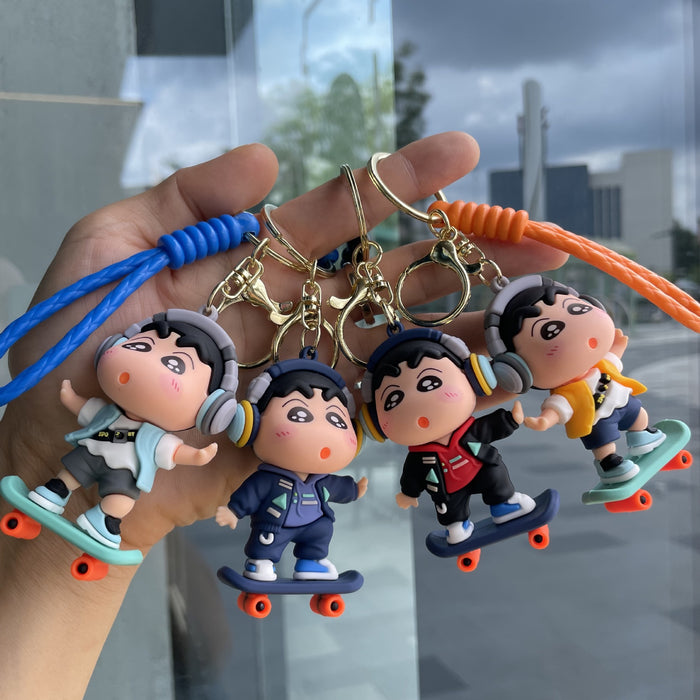 Wholesale 2pcs Cute Crayon Roller Skating Keychain
