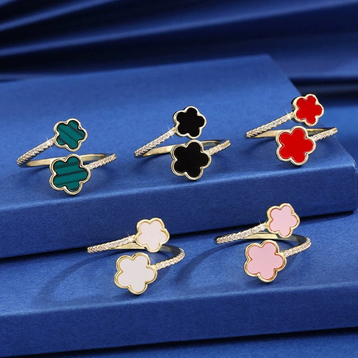 Wholesale Five-petal flower open ring