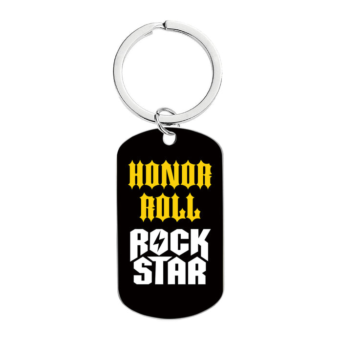 Wholesale Motivational Positive Metal Color Printing Keychains JDC-KC-GangGu053