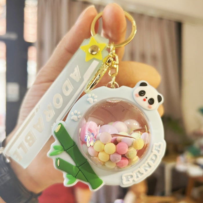 Wholesale Acrylic Oil Filled Cartoon Doll Keychain JDC-KC-WuYi126