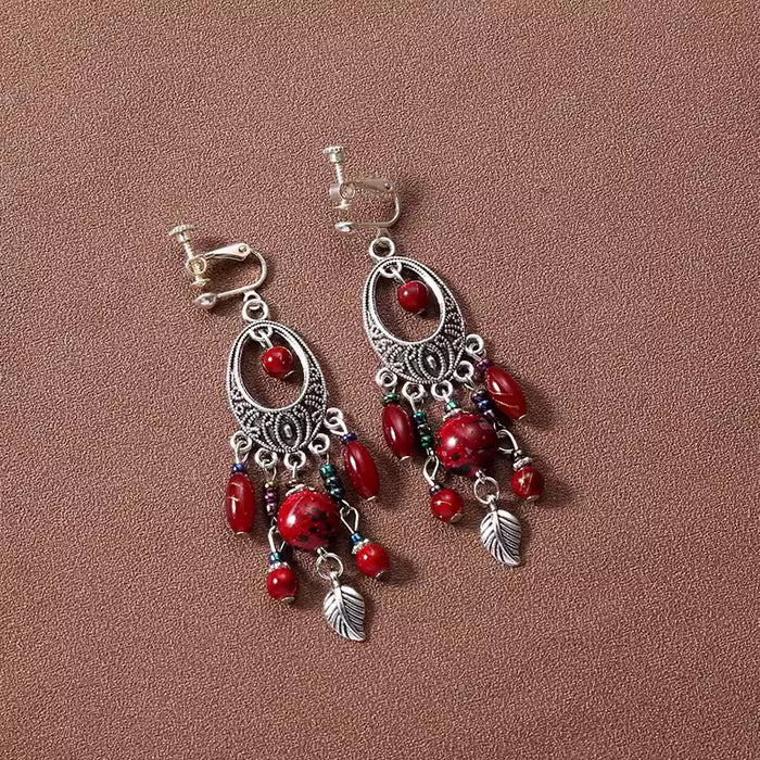 Wholesale Alloy Bohemian Retro Ethnic Style Su Long Earrings JDC-ES-Gumi003