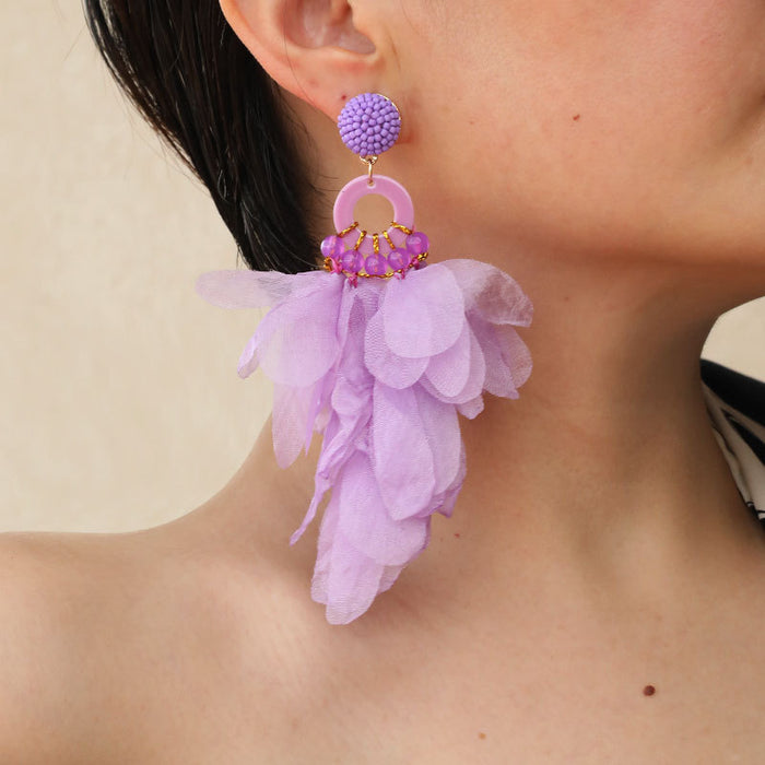 Wholesale Handmade Fabric Floral Earrings for Women JDC-ES-Gute061