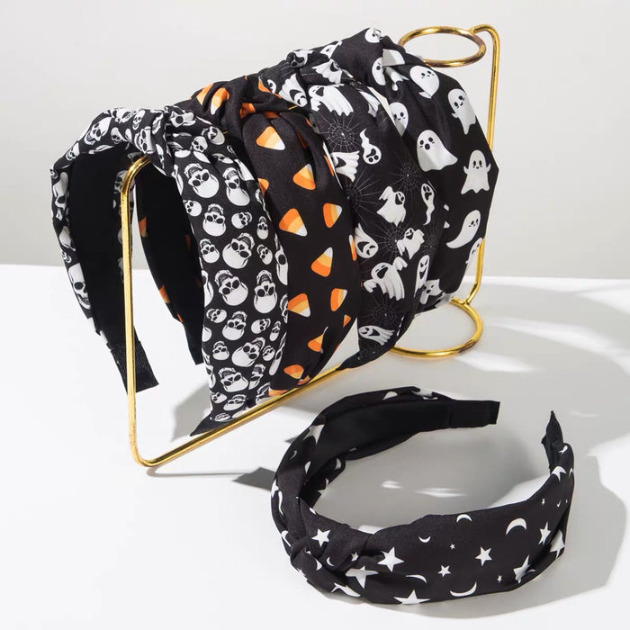 Wholesale  Ghost Skull Star Moon Print Fabric Headband Retro Party Hair Accessory For Everyday Styling And Boutique Resale