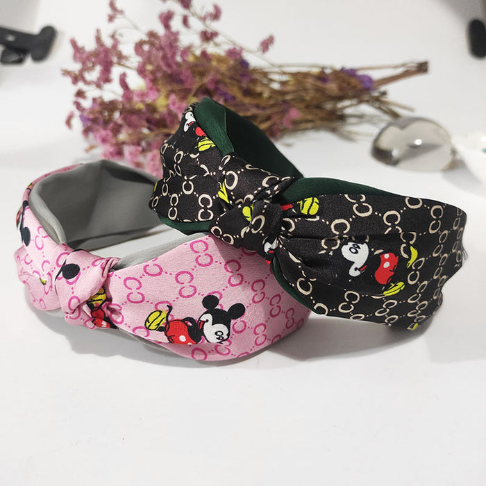 Wholesale New women's fabric headband hair accessory cartoon cute and versatile printed ponytail headband
