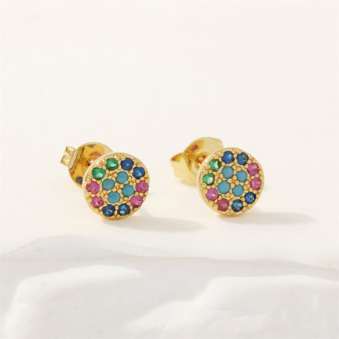 Wholesale 18K Gold-plated Copper-plated Zircon Heart-shaped Earrings JDC-ES-TianYi005