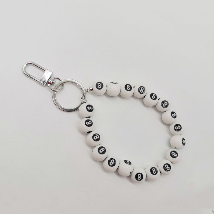 Wholesale Alloy Door Buckle Black 8 Dice Lanyard Ins Phone Chain Keychain Pendant Bag Water Bottle Lanyard Accessory
