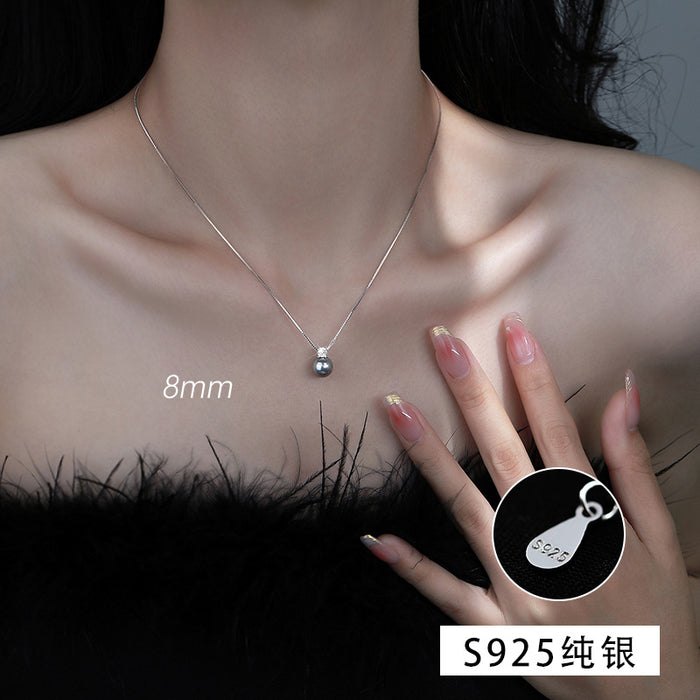 Wholesale Pearl Necklace Sterling Silver Princess Accessible Luxury High-End Clavicle Chain