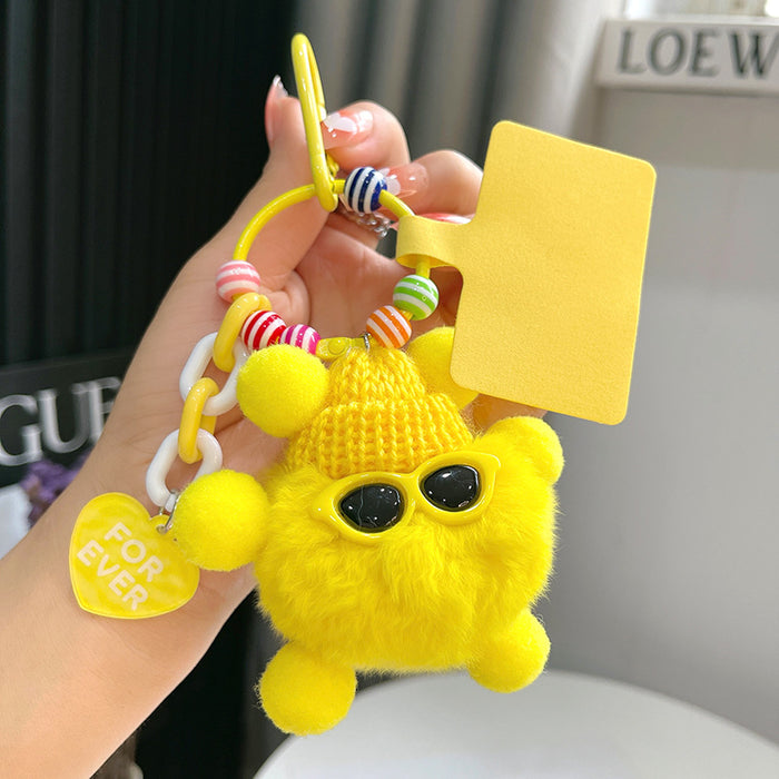 Wholesale Plush Strawberry Animal Car Keychain Bag Charm Trendy Decorative Accessory